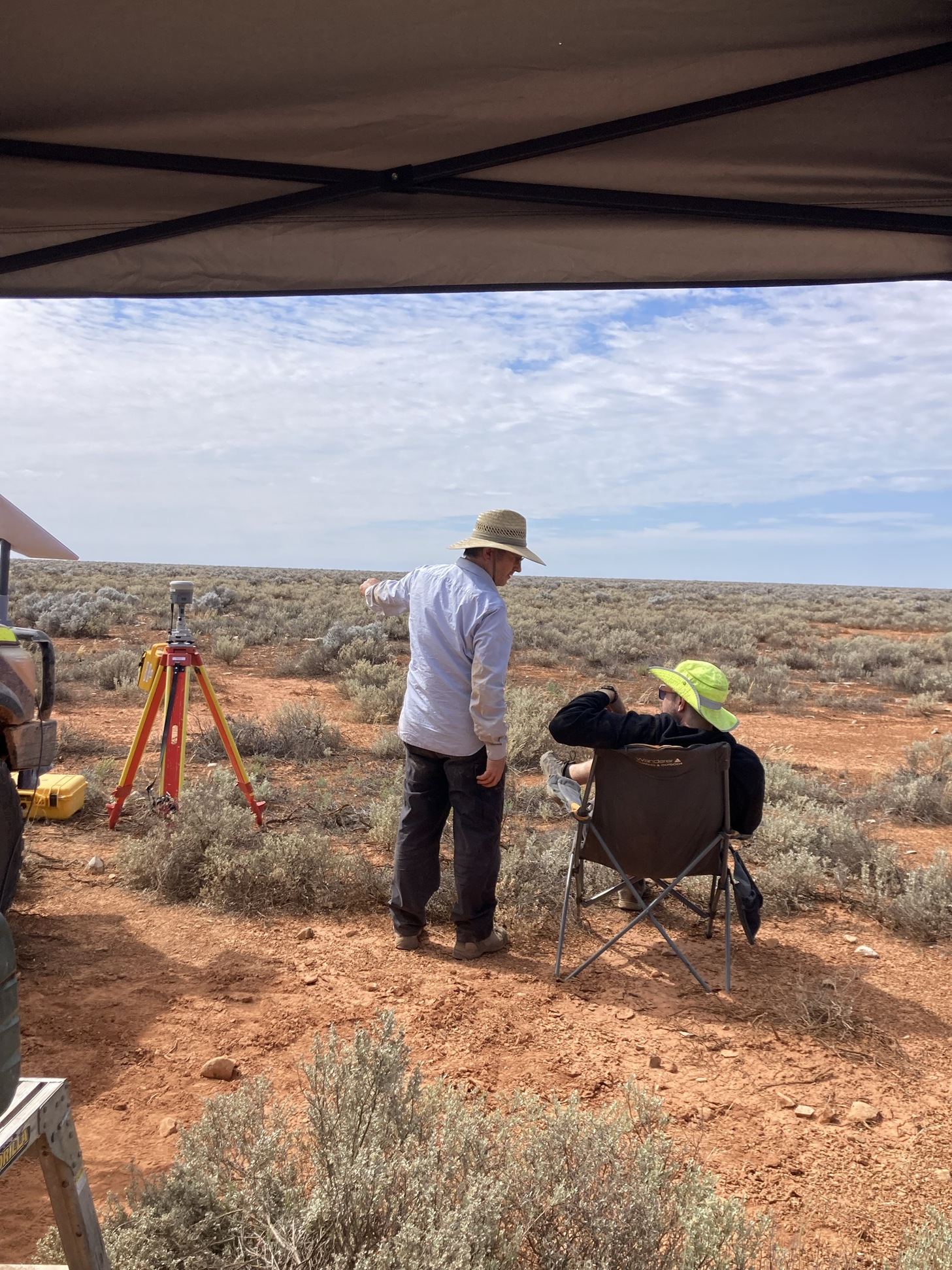 Seamus and Martin next to the RTK station.