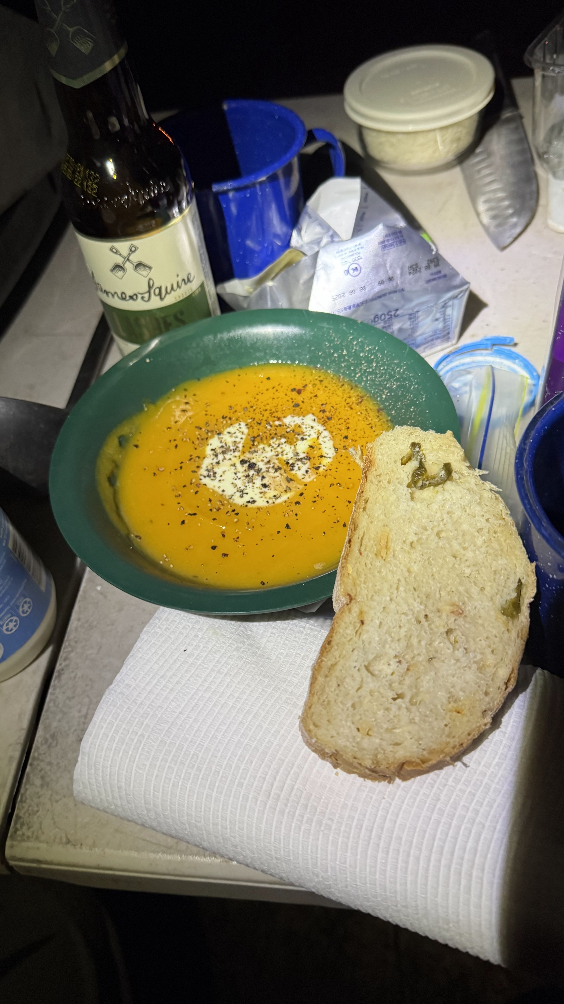 Mia's homemade pumpkin soup